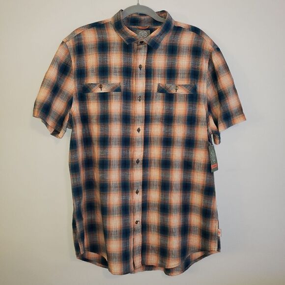 ST JOHNS BAY OUTDOOR PLAID BUTTON DOWN SHIRT SIZE LARGE NWT - Picture 1 of 5